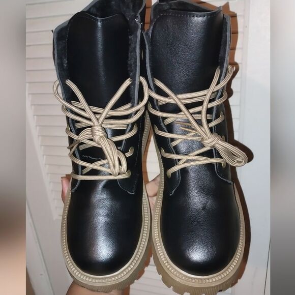 Ladies combat boots sz 8 - Picture 10 of 12